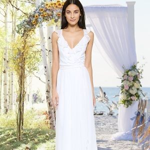 Joanna August Lacey Long Chiffon Wrap Dress XS